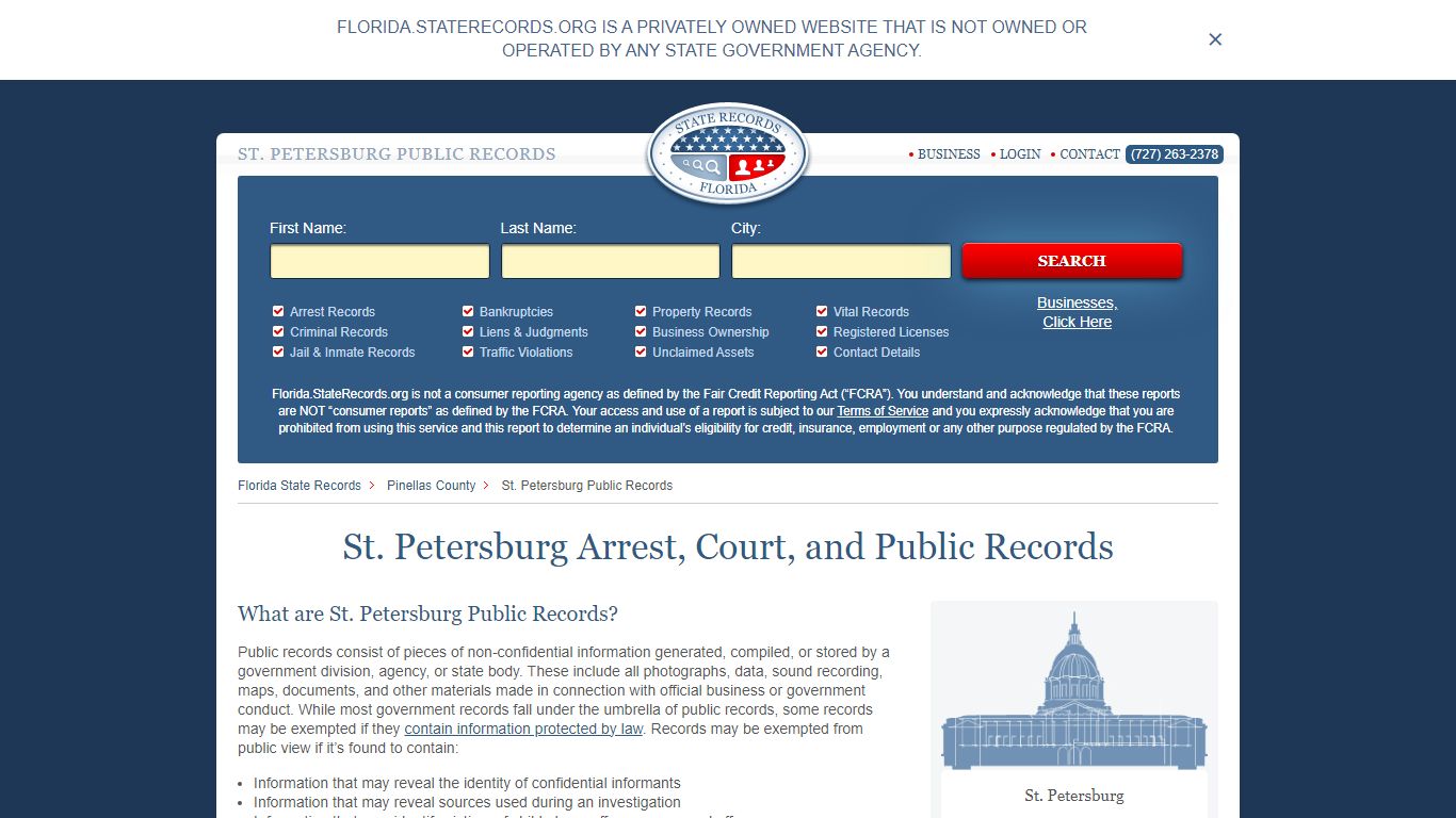 St. Petersburg Arrest, Court, and Public Records